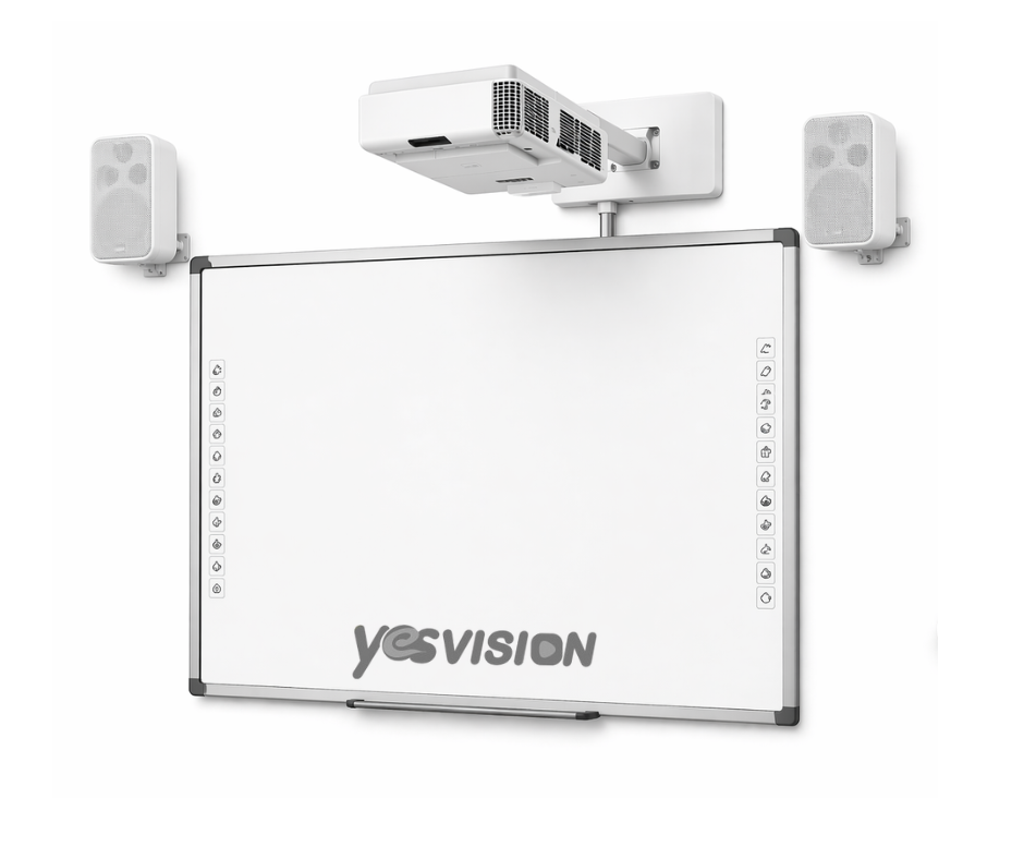 Інтерактивна дошка Yesvision RBS82 та ультракороткофокусний проєктор TRIUMPH BOARD PJ2000 UST в комплекті з настінним кріпленням та акустичною системою (20+ Вт)